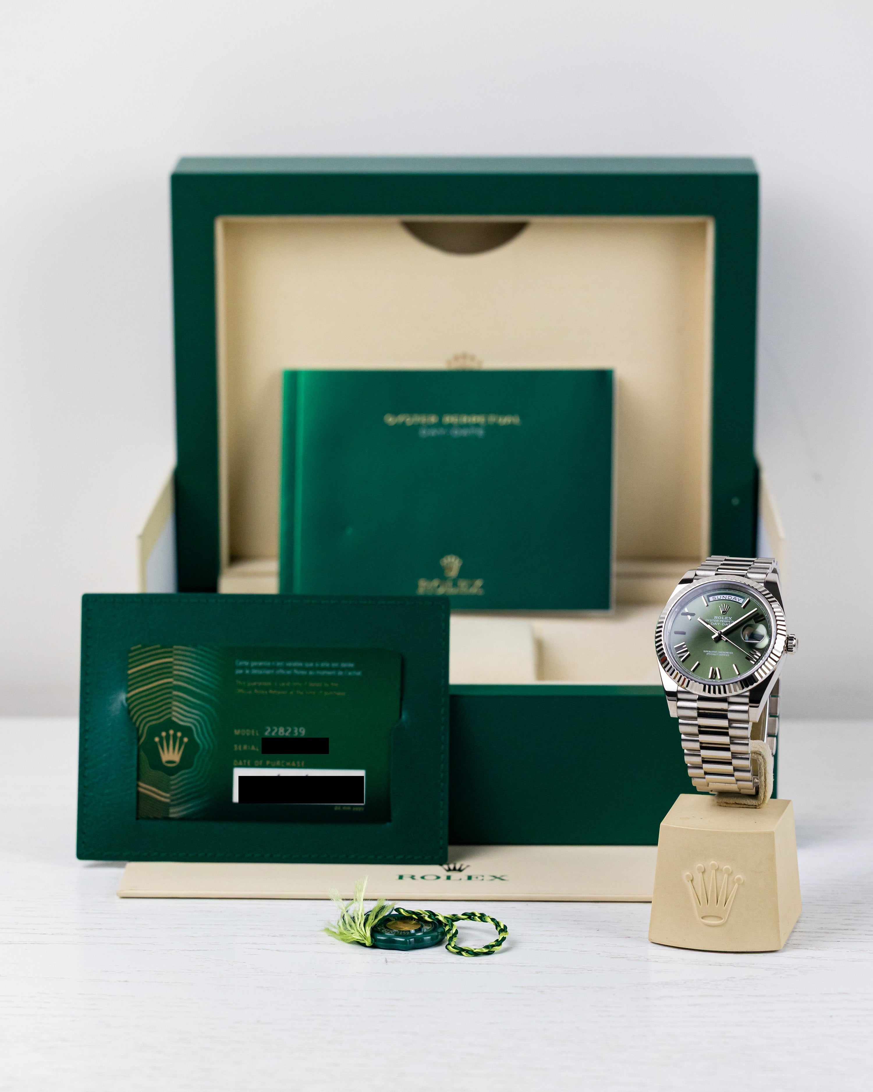2023 Rolex Day-Date 40 White Gold Olive Dial