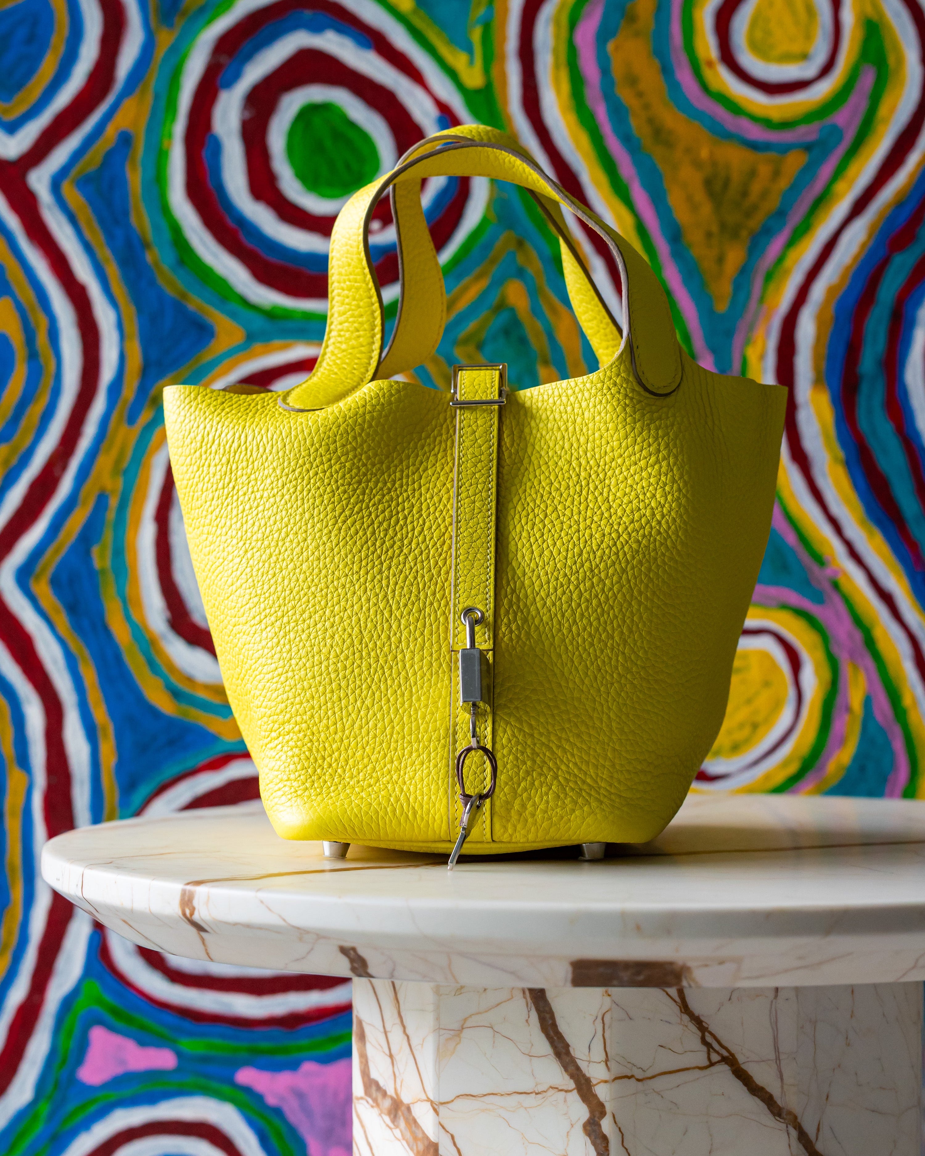 2022 Hermès Picotin Lock 18 Taurillon Clemence Lime