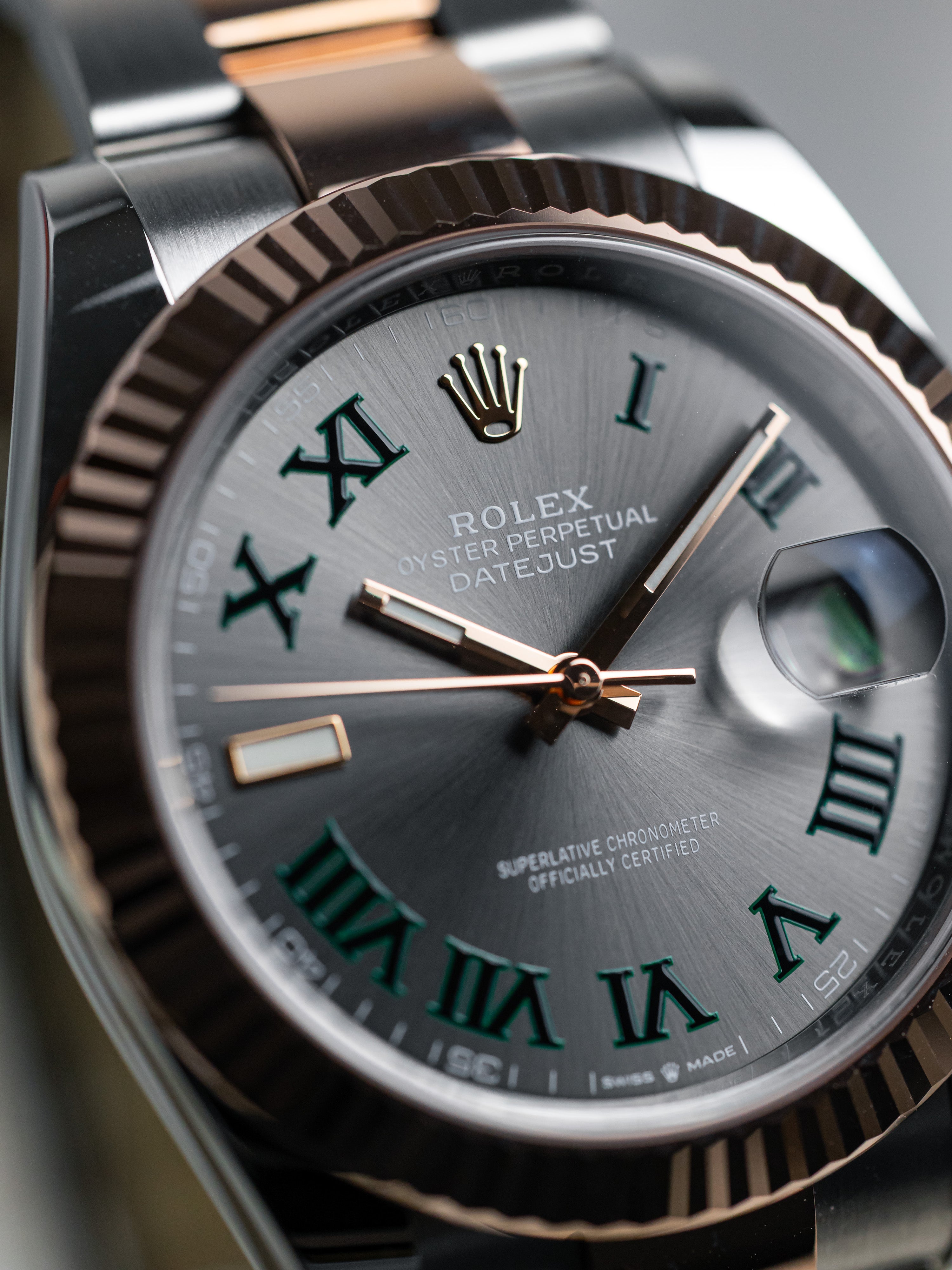 2025 Rolex Datejust 41 Wimbledon Rose Gold and Steel