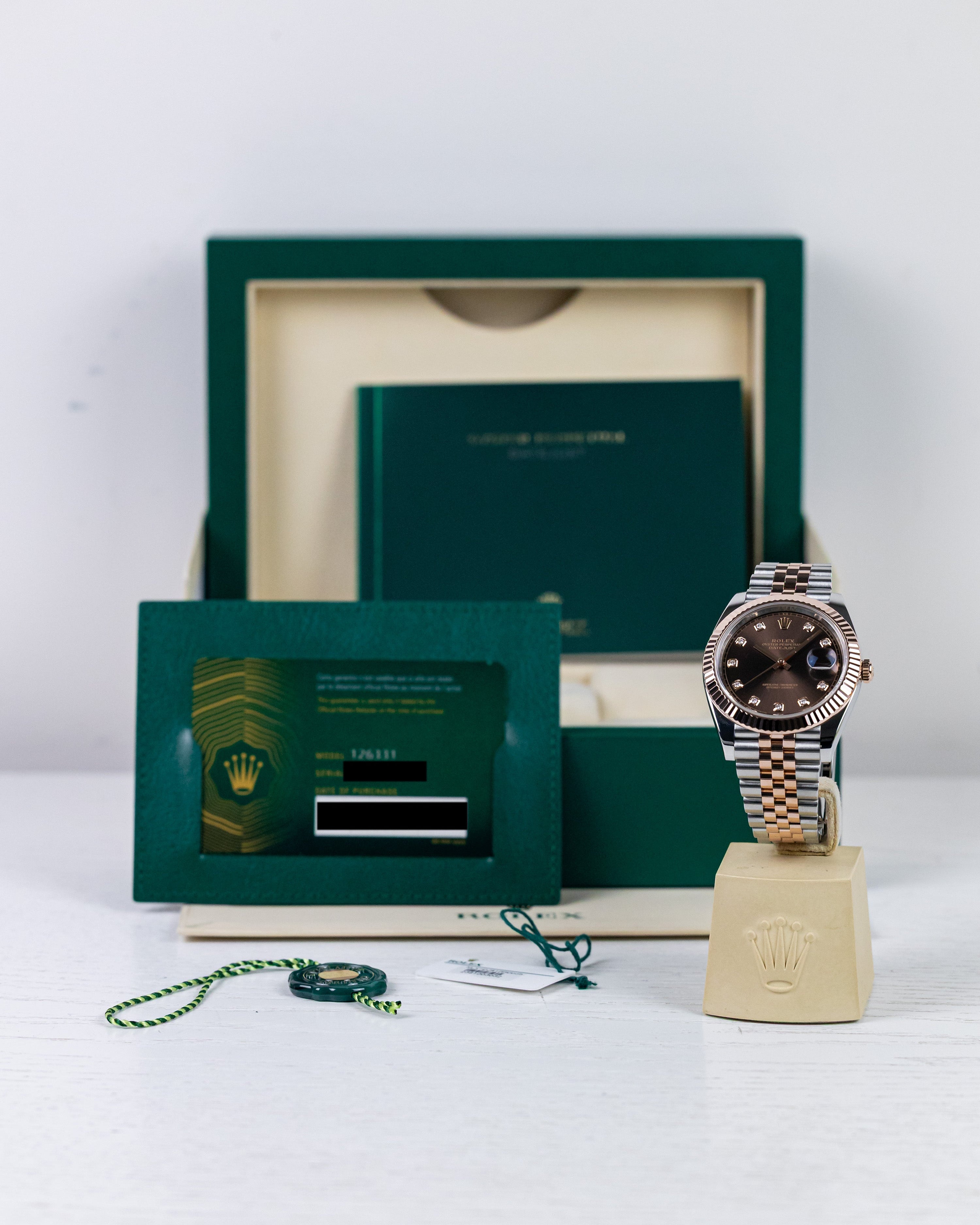 2023 Rolex Datejust 41 Rose Gold Chocolate Diamond Dial