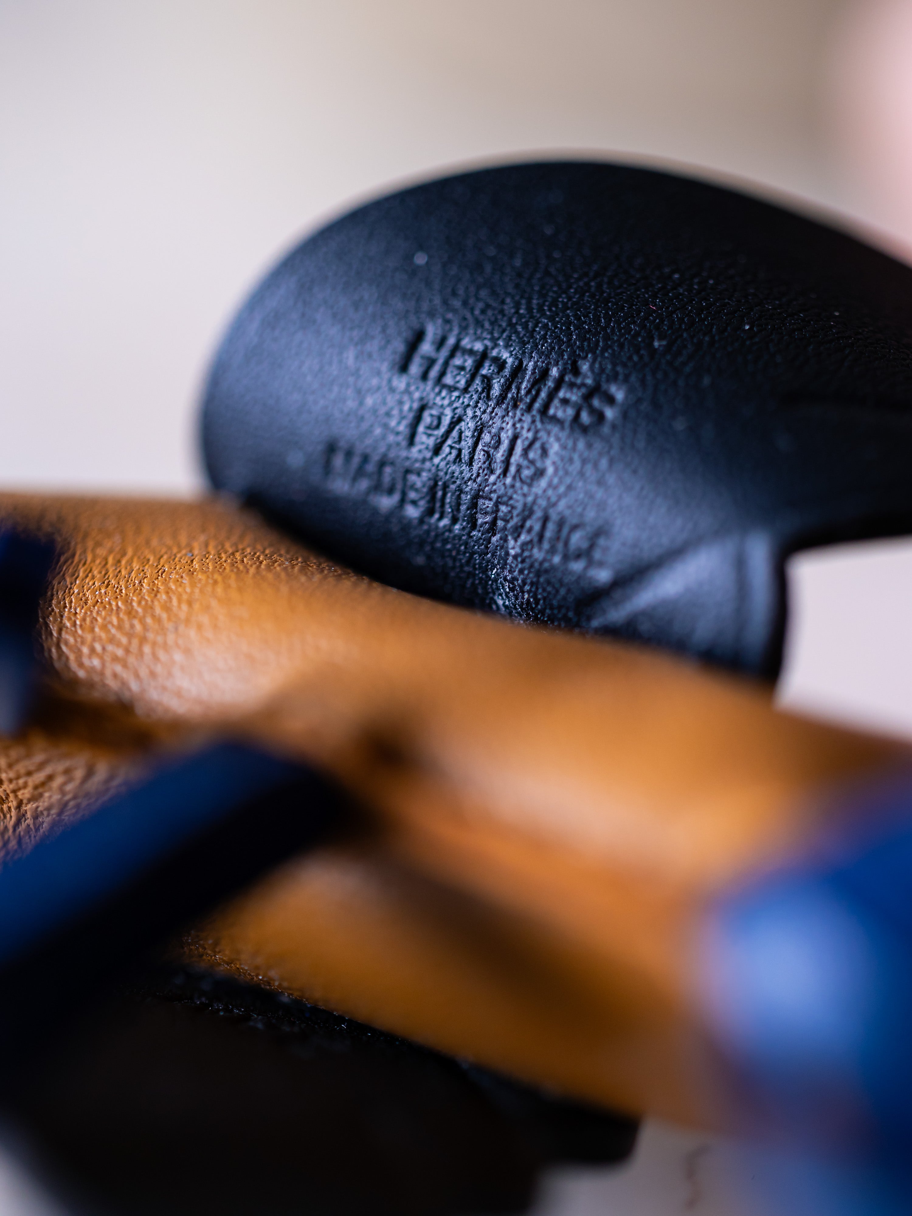 Hermes Rodeo Pegase PM Charm Sesame / Black / Bleu Saphir