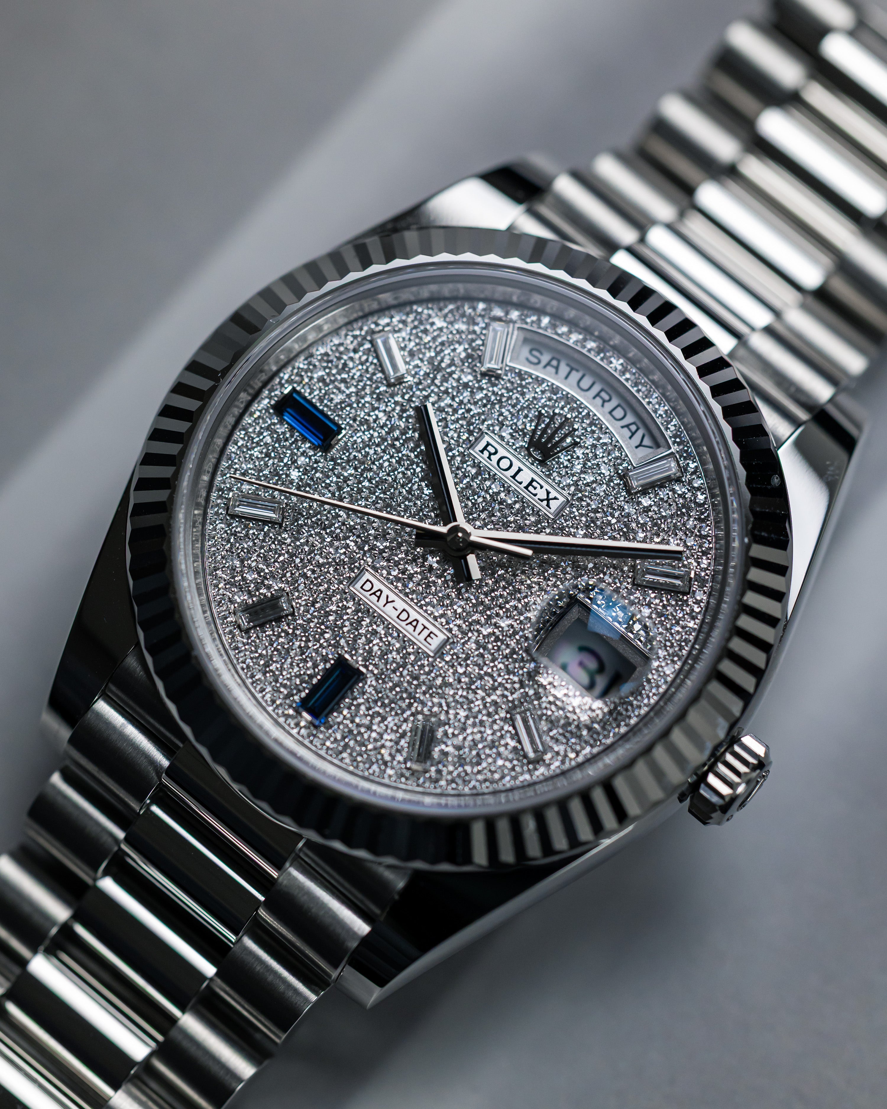 2023 Rolex Day-Date40 Platinum/Diamond-Paved Dial