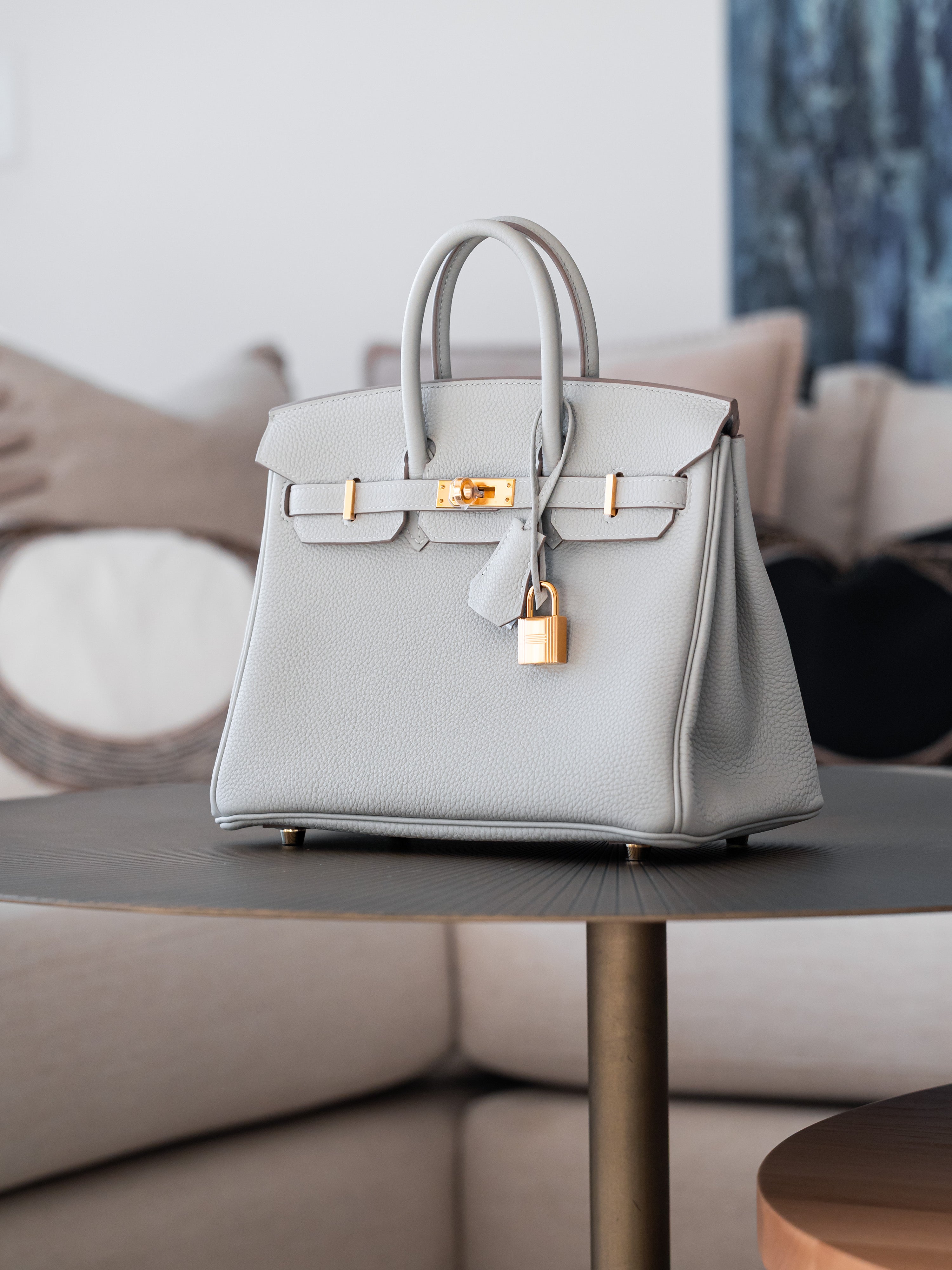 2021 Hermes Birkin 25 Gris Perle Togo GHW