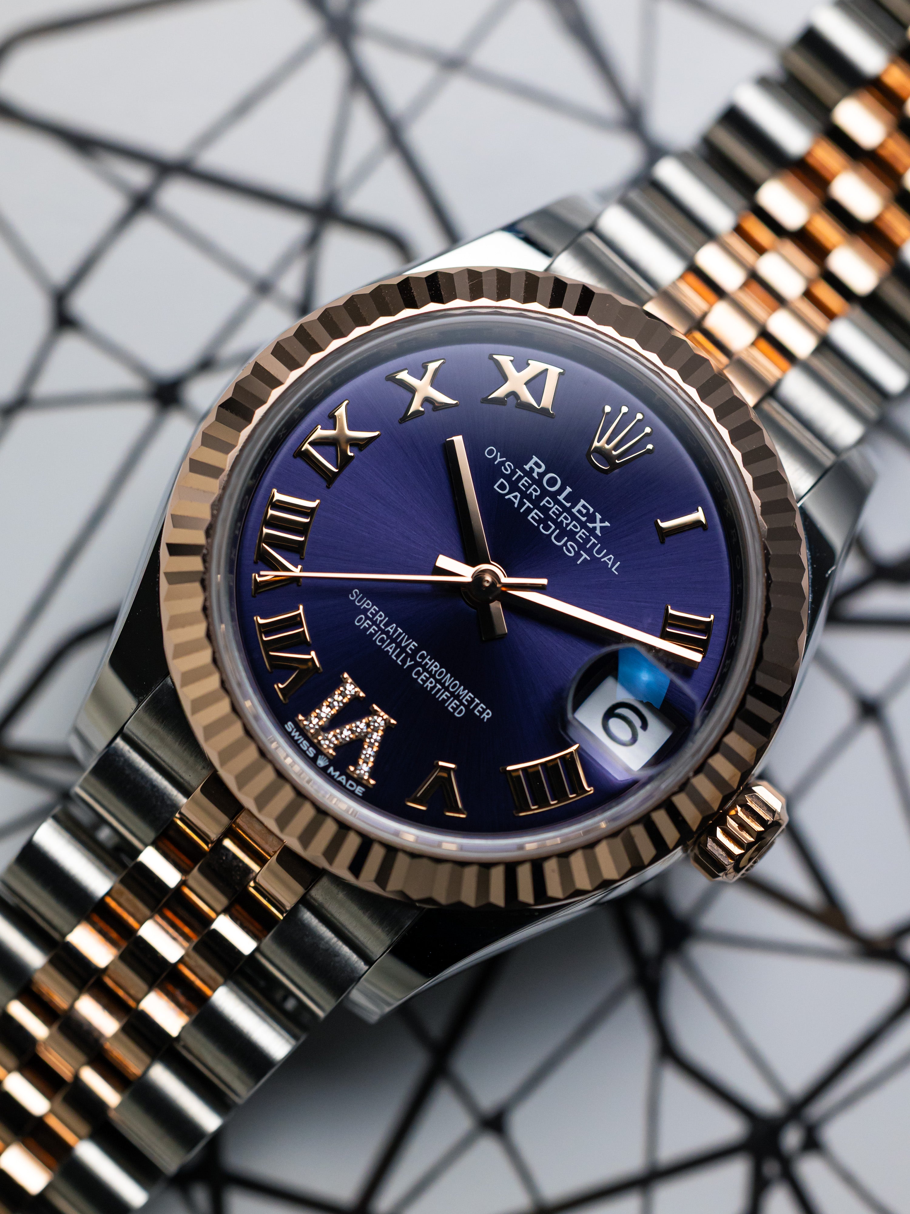 2023 Rolex Datejust 31 Aubergine Diamond-Set Dial