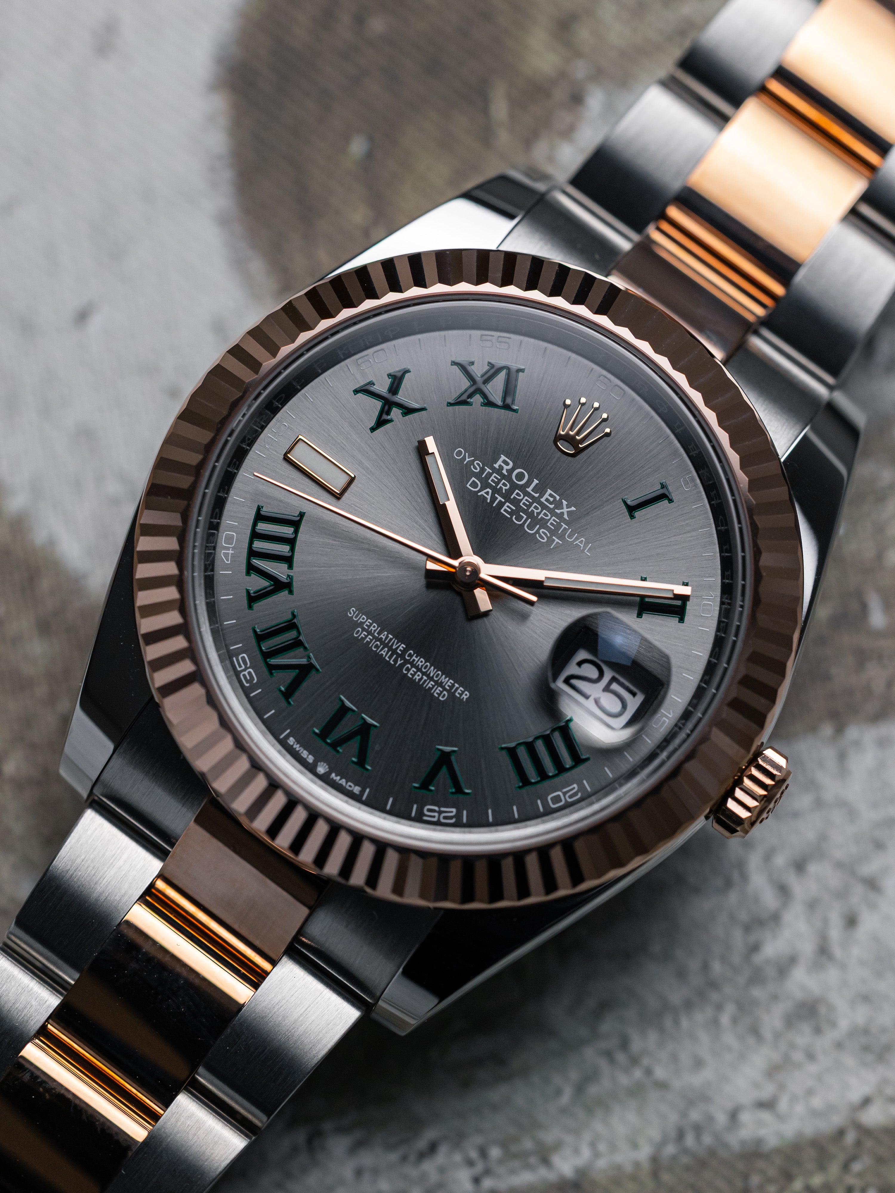 2025 Rolex Datejust 41 Wimbledon Rose Gold and Steel