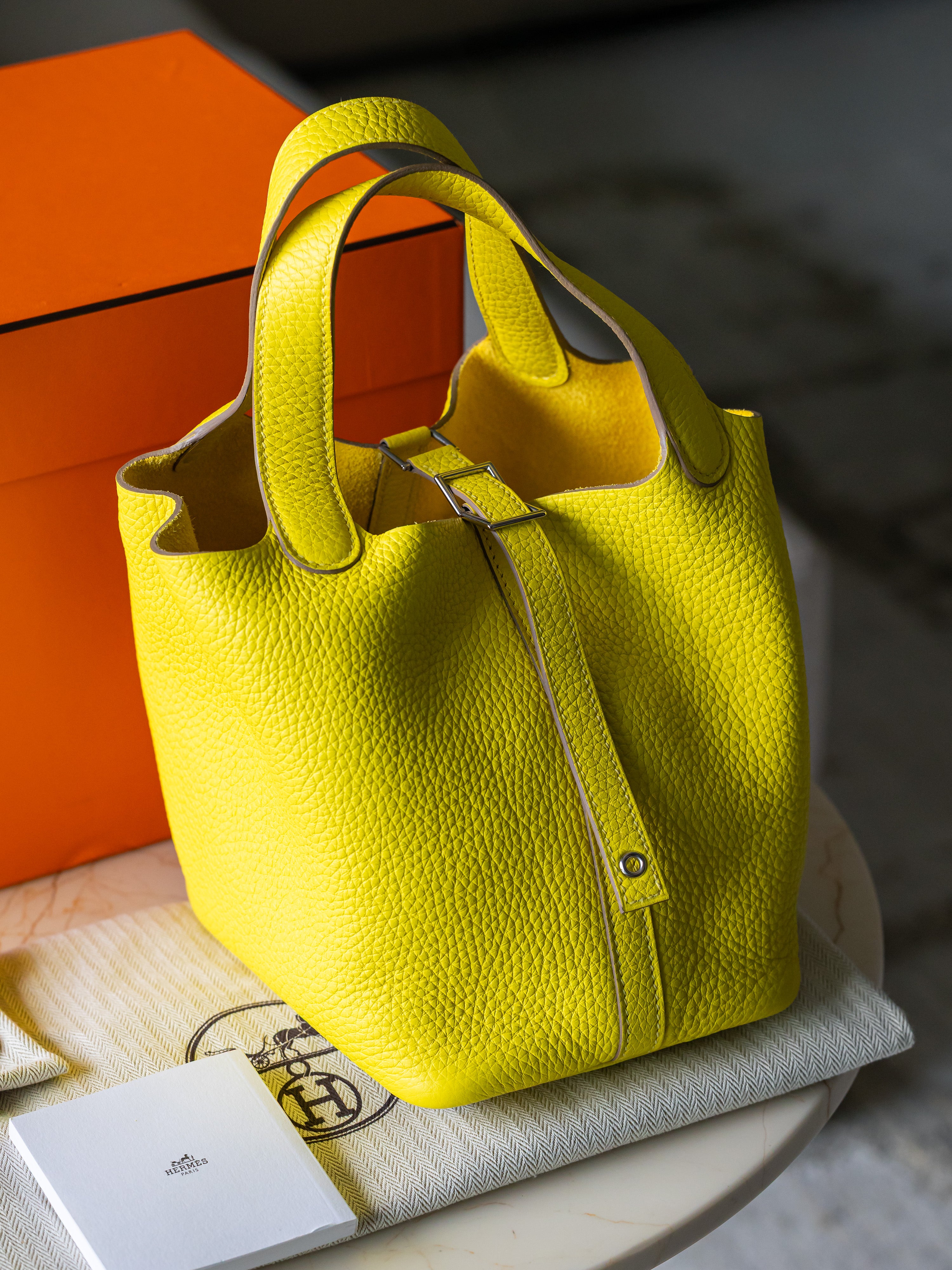 2022 Hermès Picotin Lock 18 Taurillon Clemence Lime