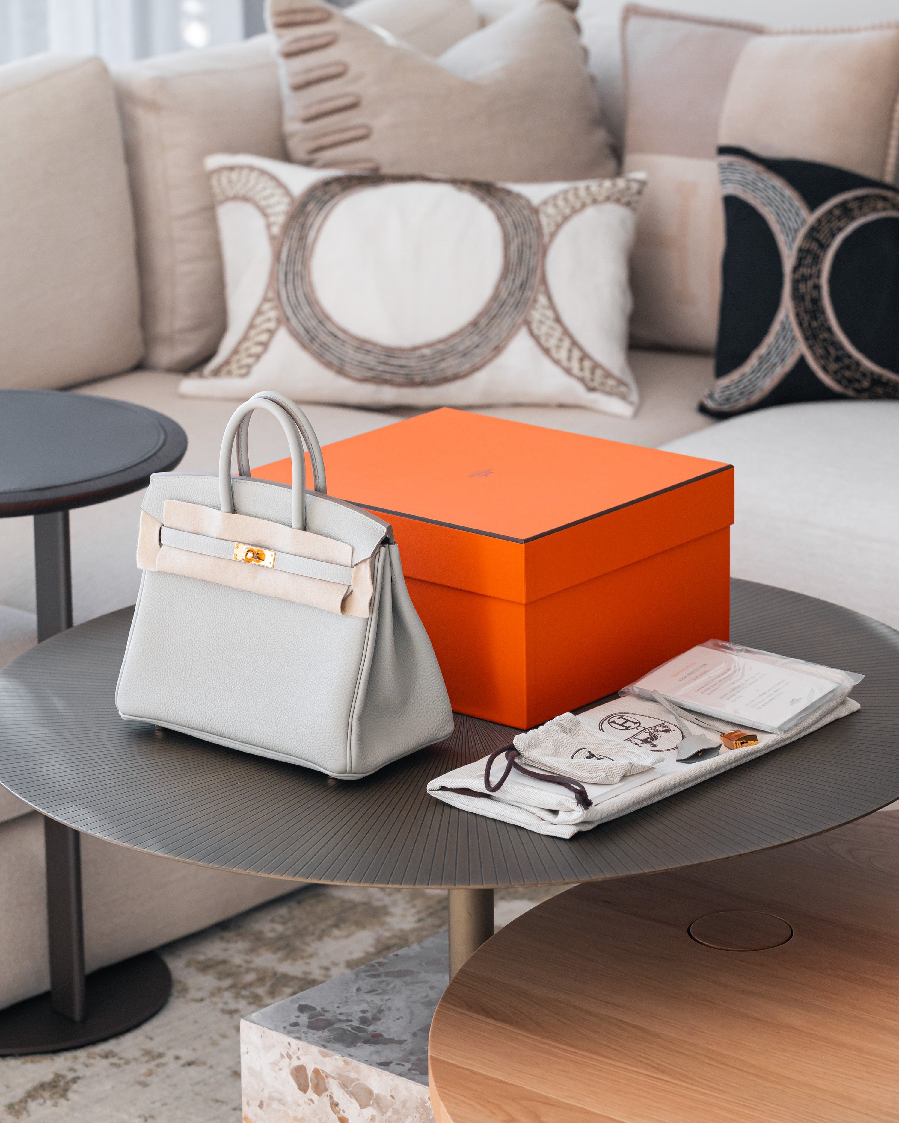 2021 Hermes Birkin 25 Gris Perle Togo GHW