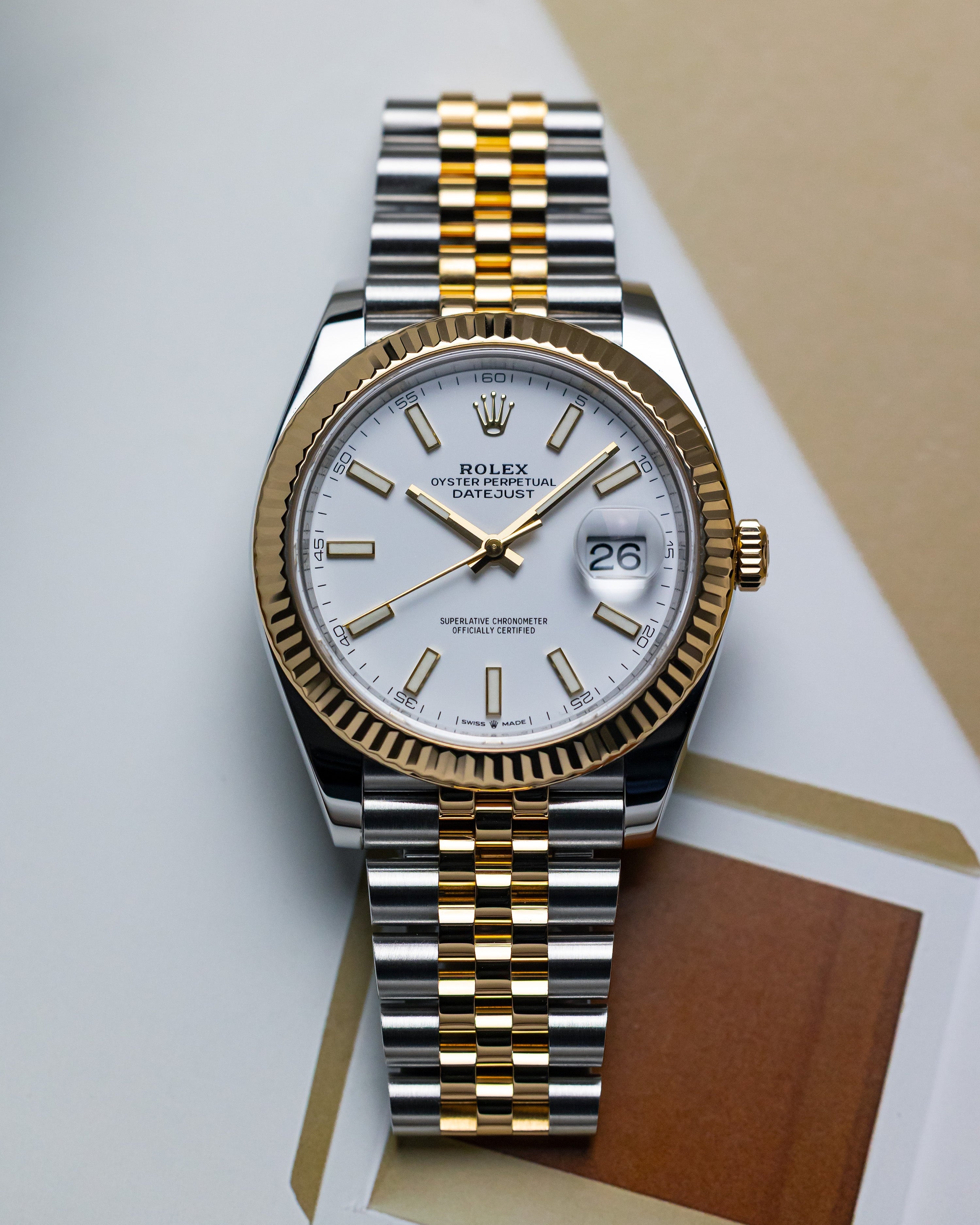 2020 Rolex Datejust 41 Two-tone White dial