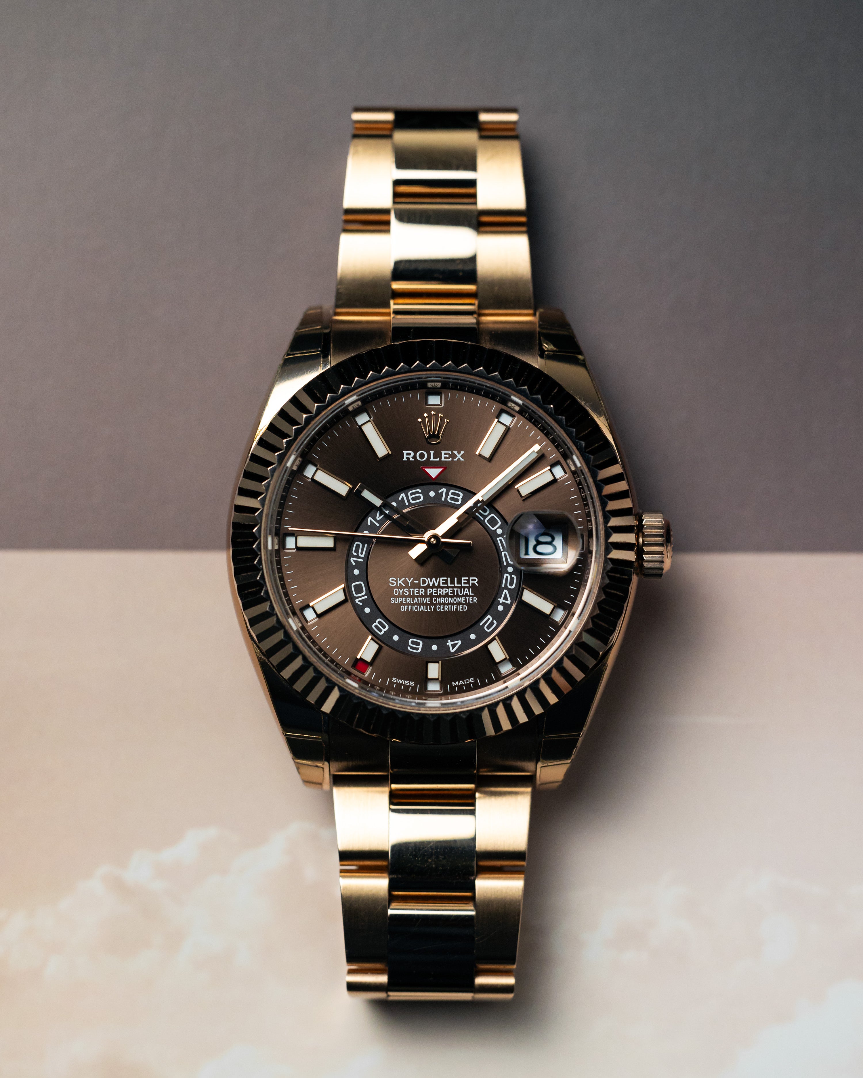 2022 Rolex Sky-Dweller Rose Gold/ Chocolate Dial