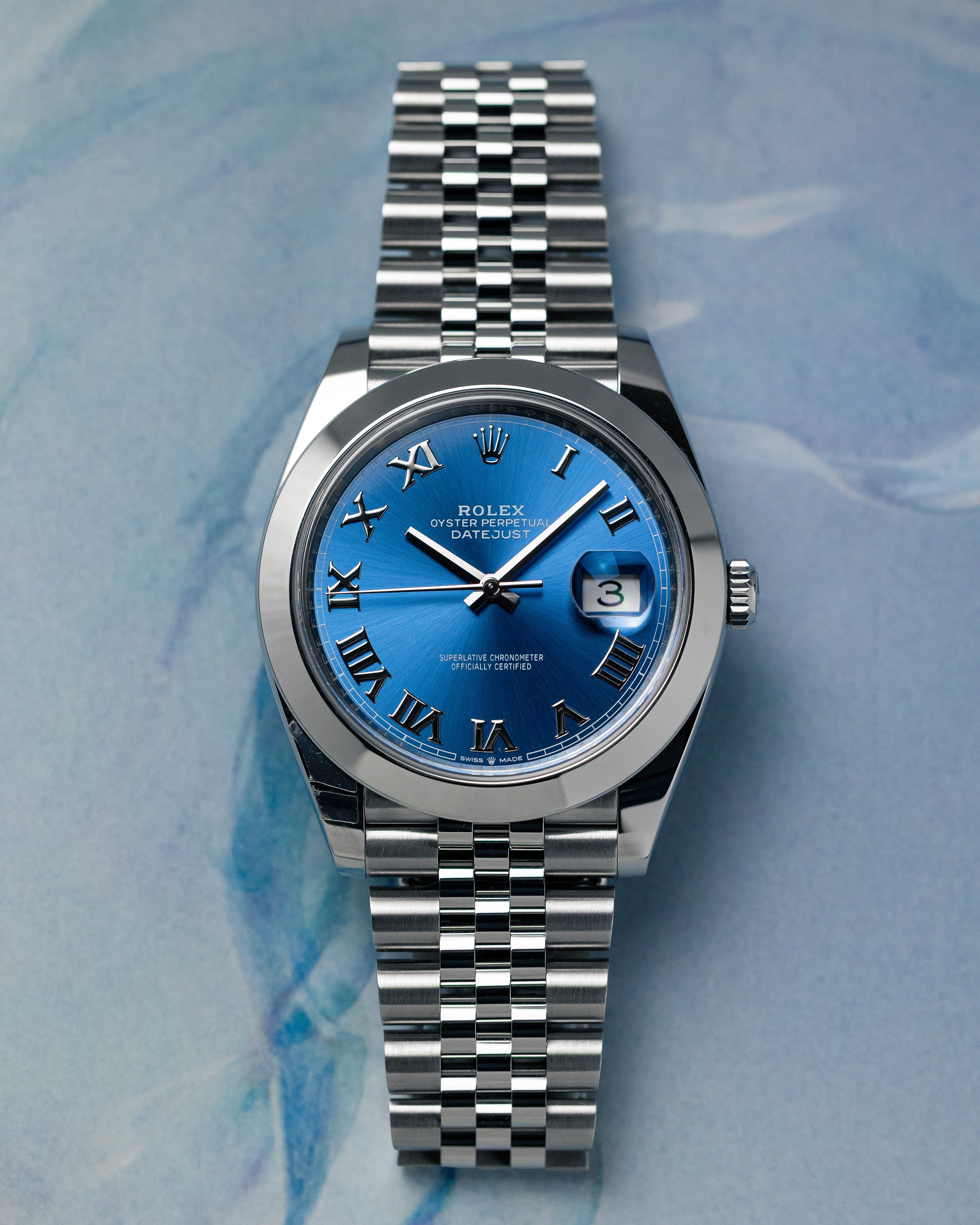2025 Rolex Datejust 41 Smooth Bezel, Roman Numeral Dial