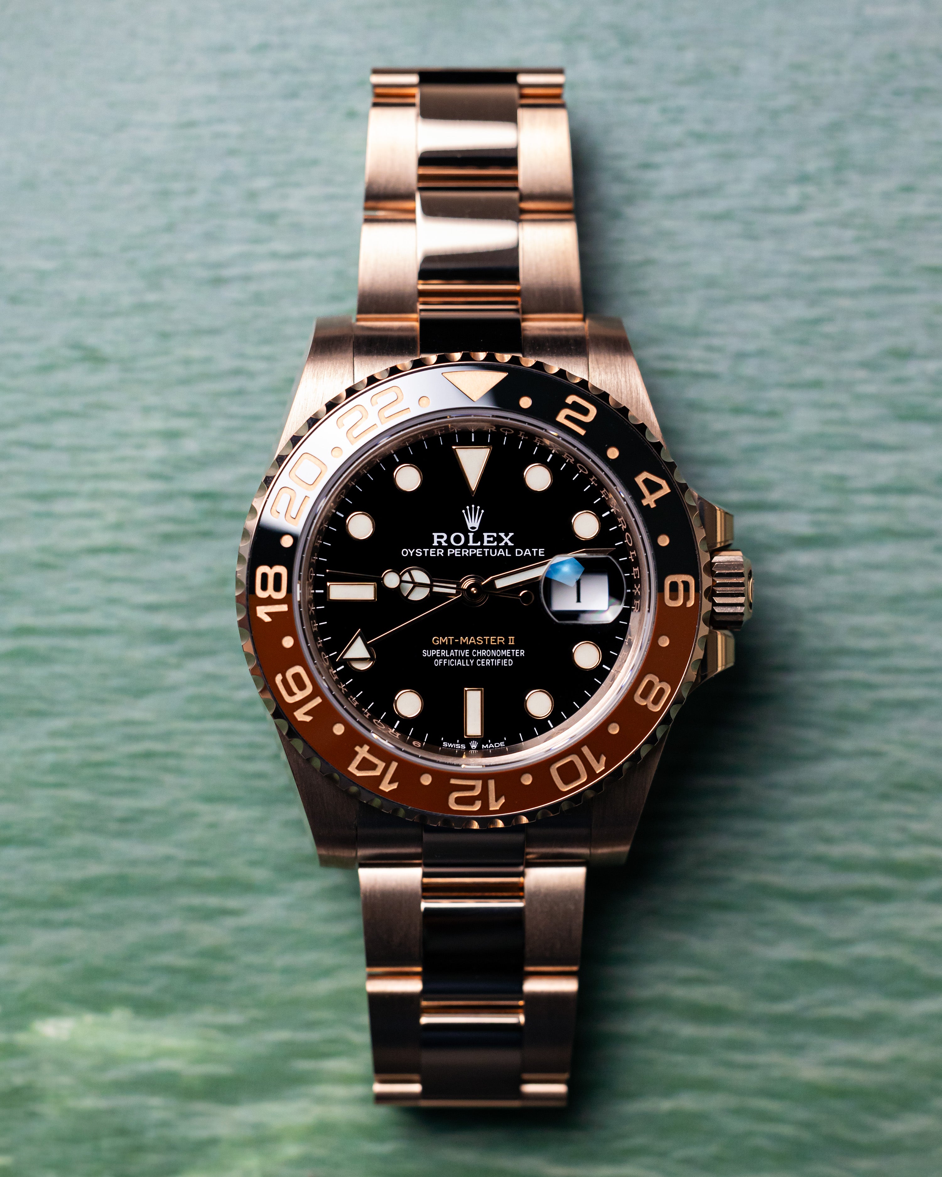 2021 Rolex GMT2 Rootbeer Solid Rose Gold