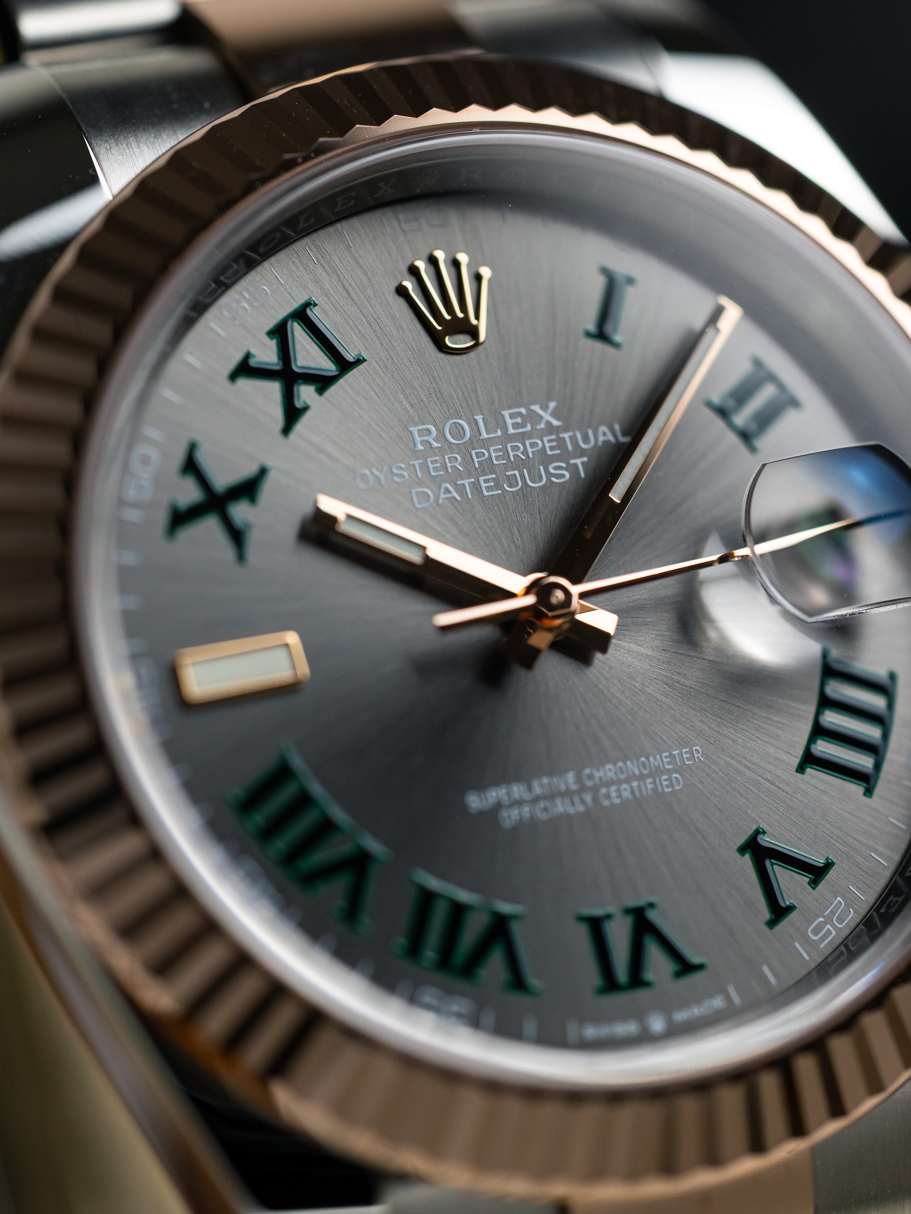 2025 Rolex Datejust 41 Wimbledon Rose Gold and Steel