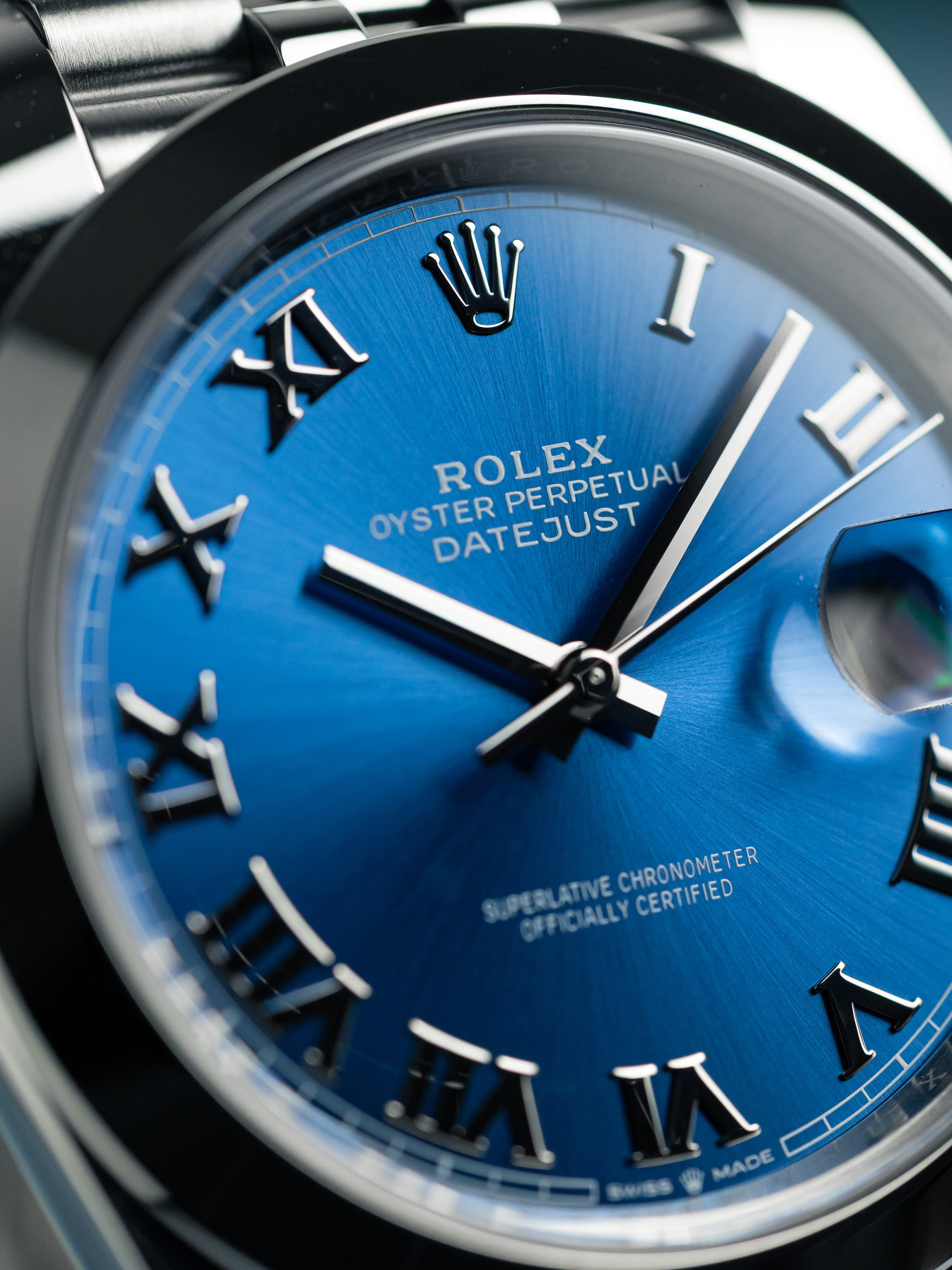 2025 Rolex Datejust 41 Smooth Bezel, Roman Numeral Dial