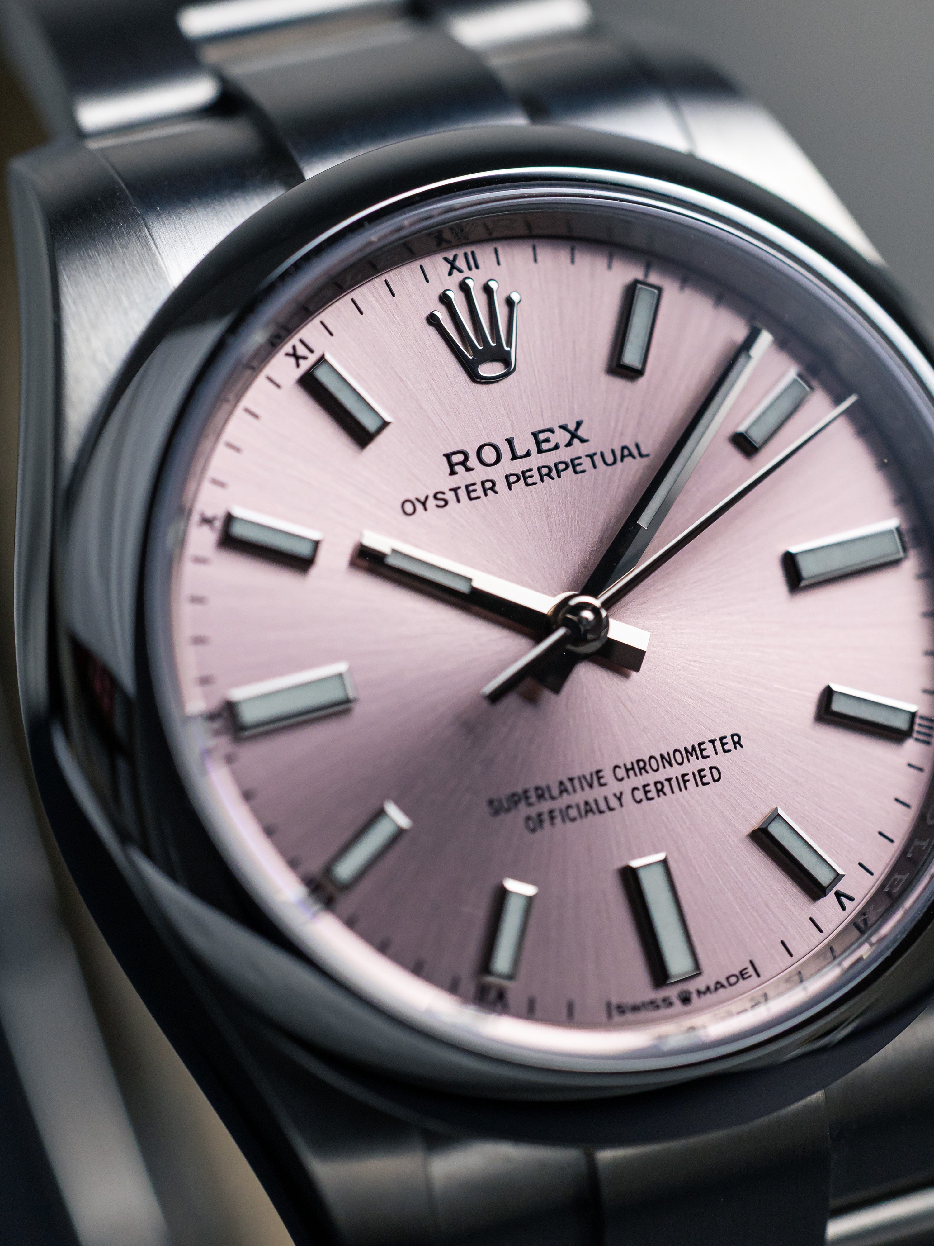 2022 Rolex Oyster Perpetual 34 Sunburst Pink Dial (Discontinued)