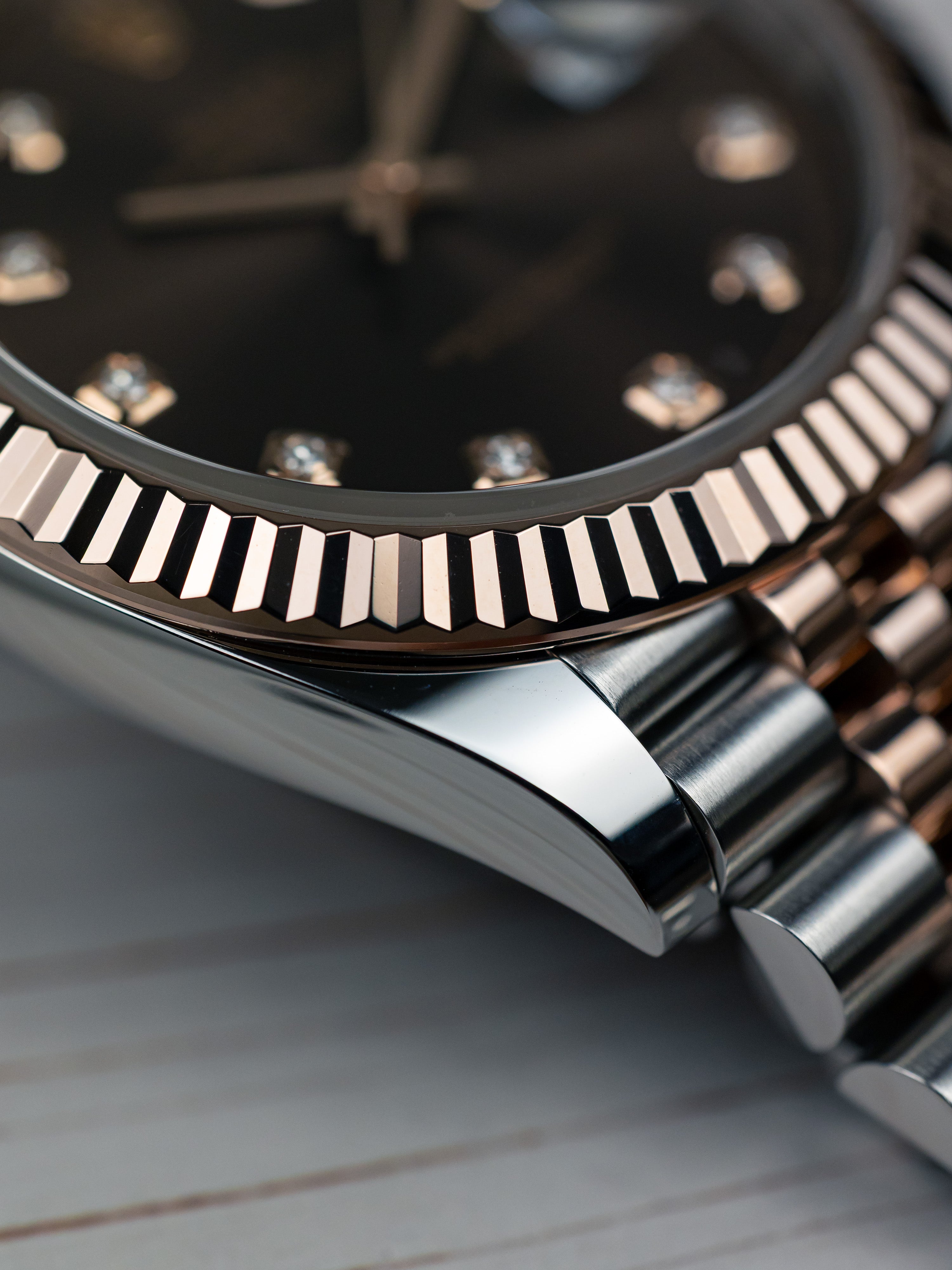 2023 Rolex Datejust 41 Rose Gold Chocolate Diamond Dial
