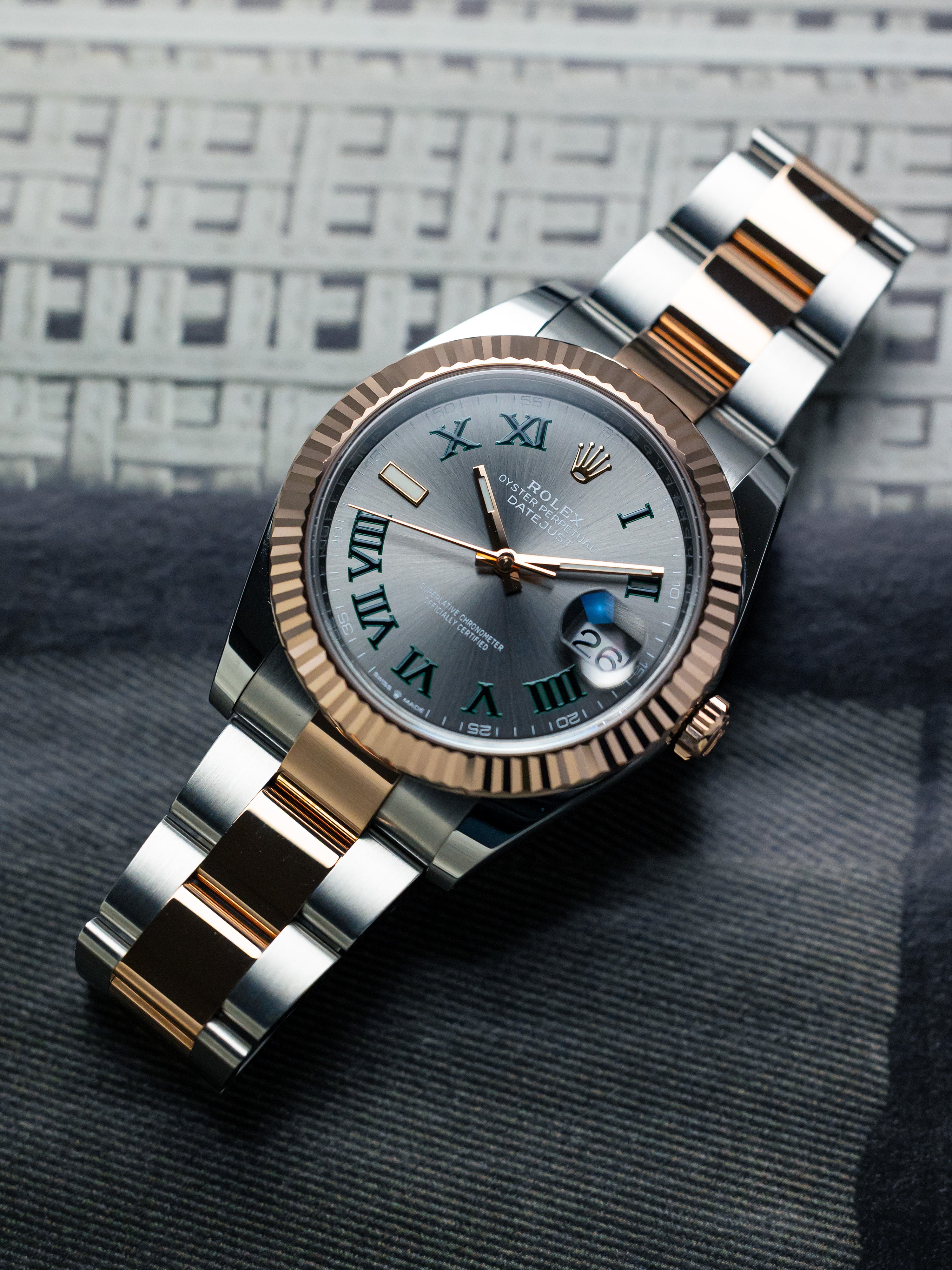 2025 Rolex Datejust 41 Wimbledon Rose Gold and Steel
