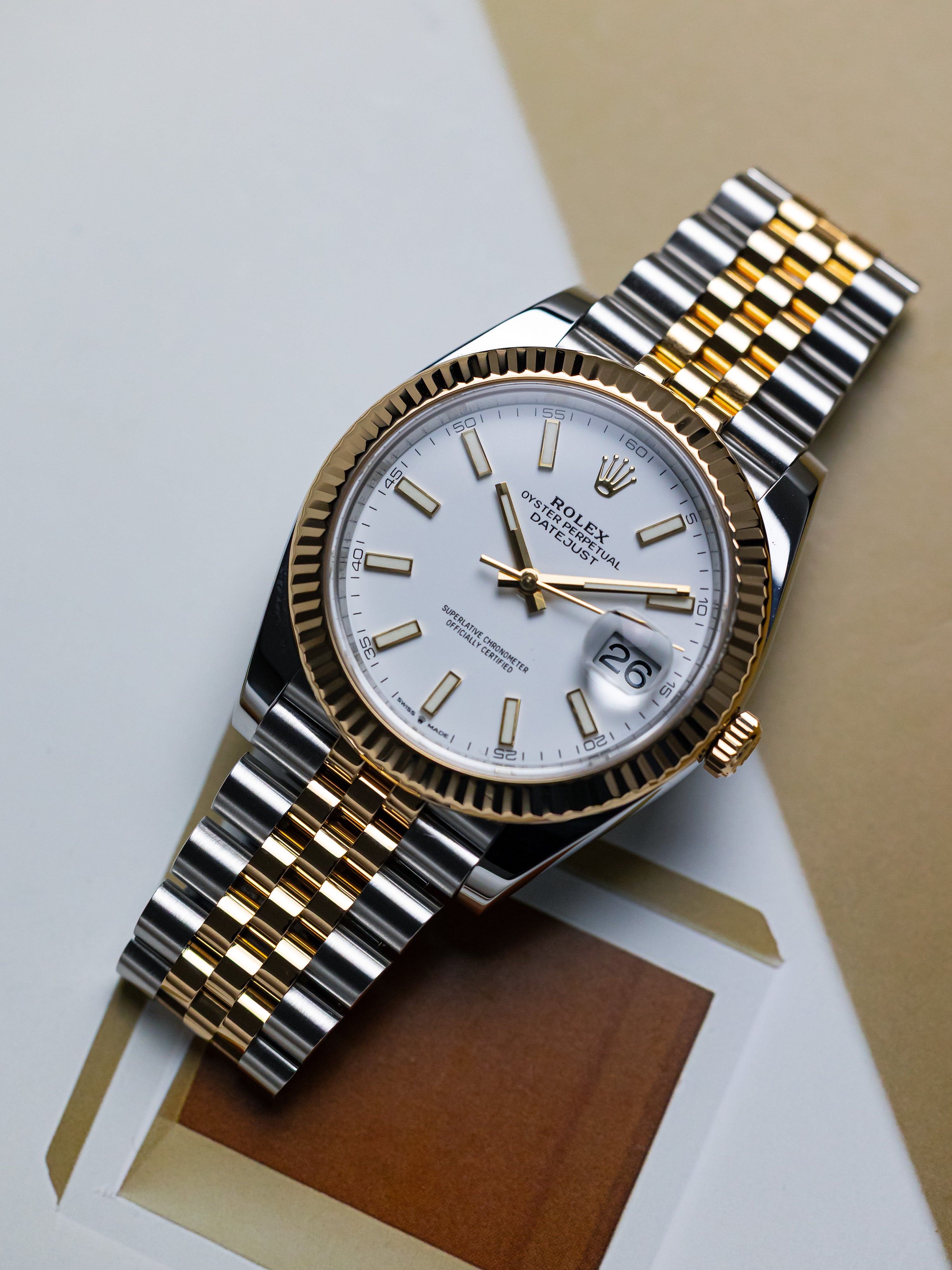 2020 Rolex Datejust 41 Two-tone White dial
