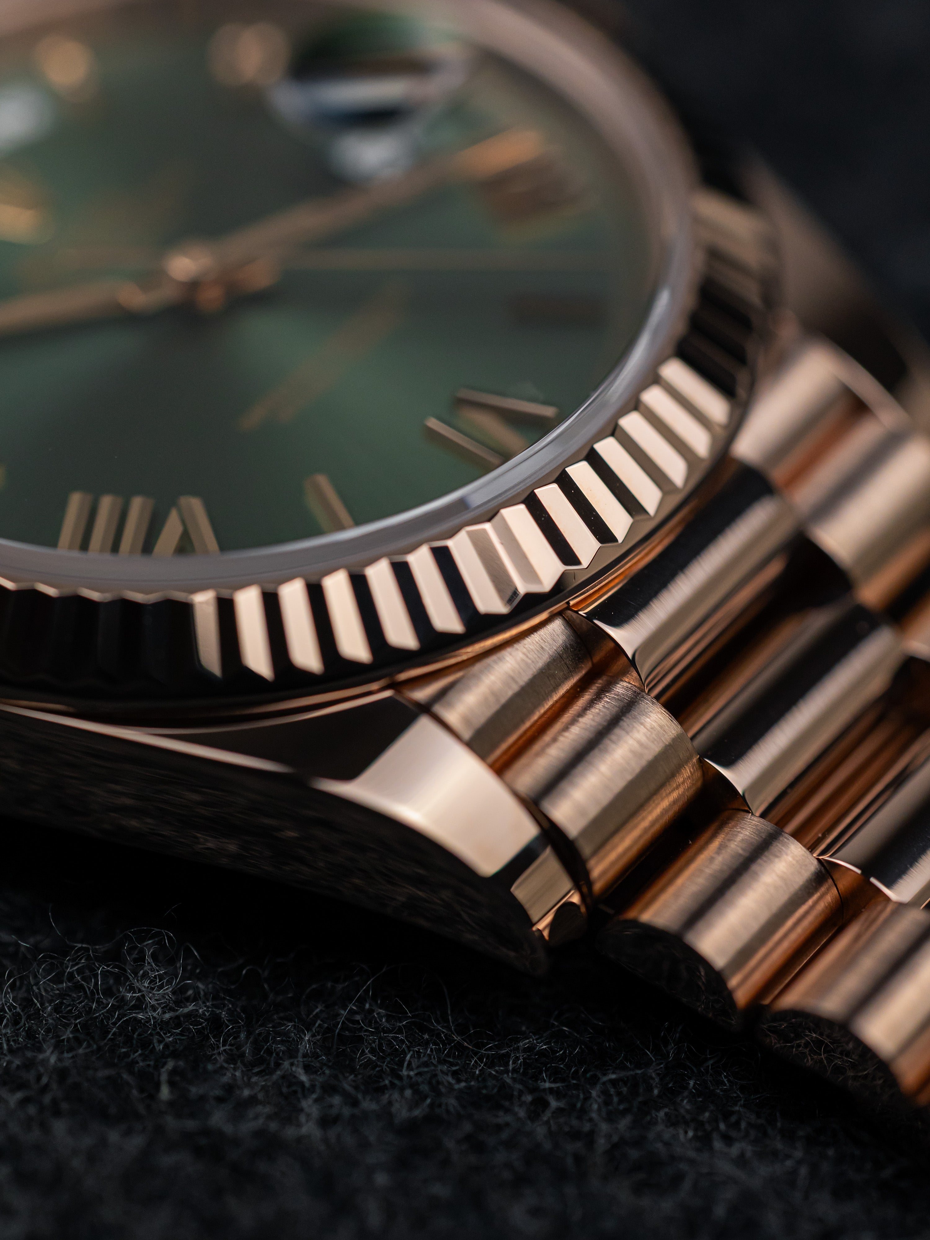 2021 Rolex Day-Date 40mm Rose Gold Olive Dial