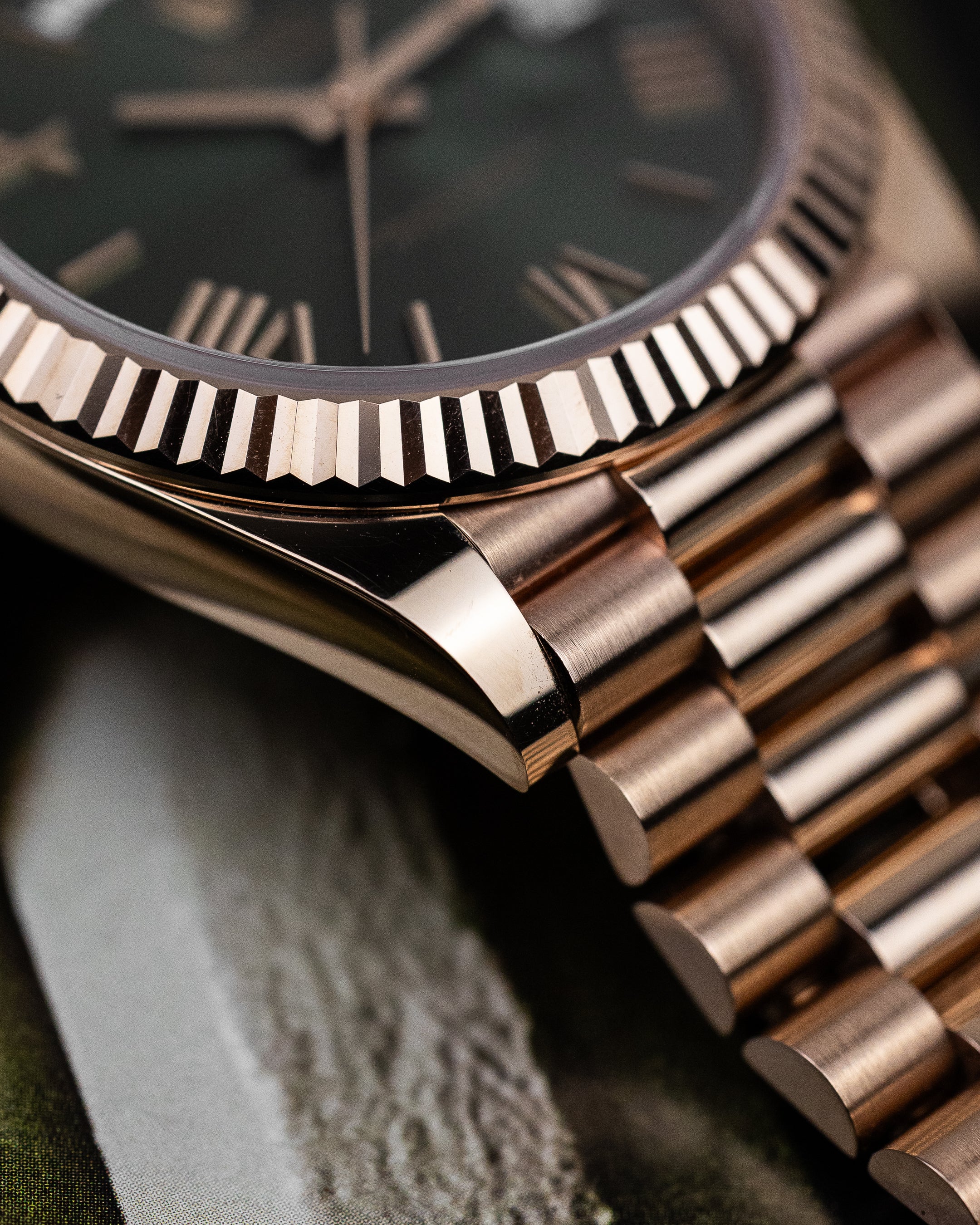 2022 Rolex Day-Date Rose Gold Olive Dial